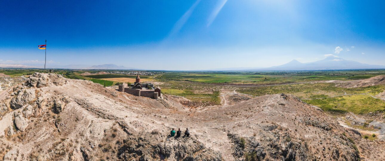 Armenia, Landscape with Flag