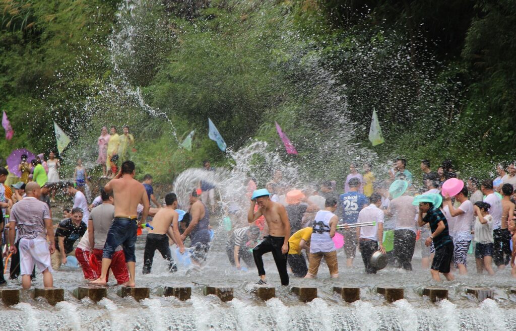 Waterfight. Songkran. Thailand