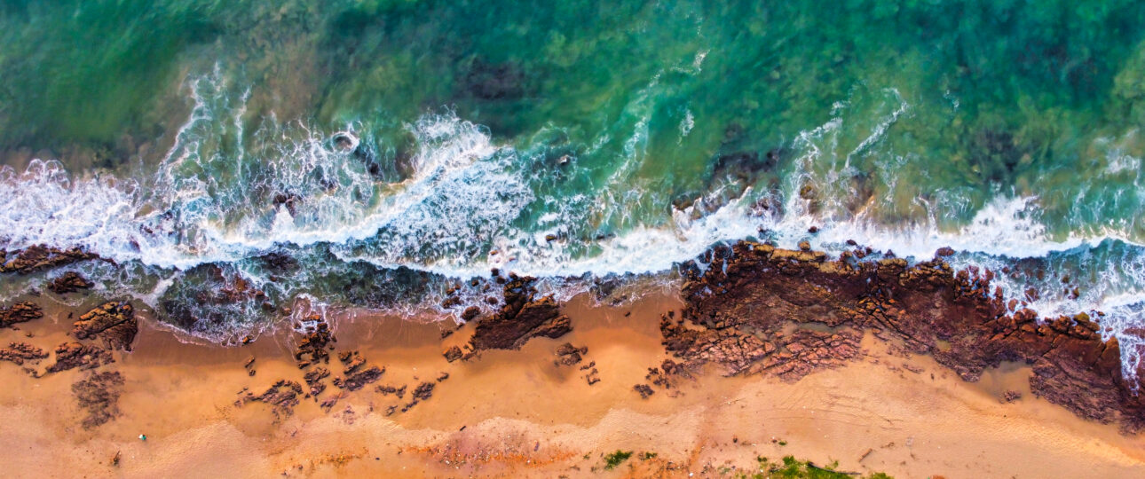 Areal View of Rushikonda Beach, Photo by Wikimedia Commons