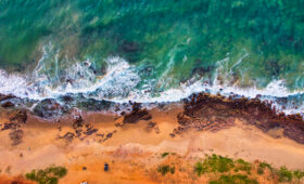 Areal View of Rushikonda Beach, Photo by Wikimedia Commons